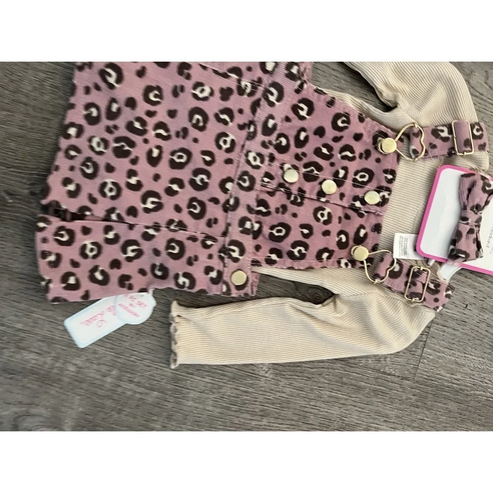 Little Lass Girls Set 3 Piece Animal Prints Size 6 Month NWT NEW - Picture 3 of 5